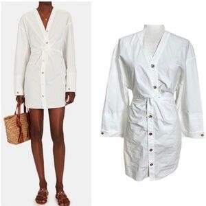 New Nanushka Johanna Poplin Button-Down Dress Sz XS